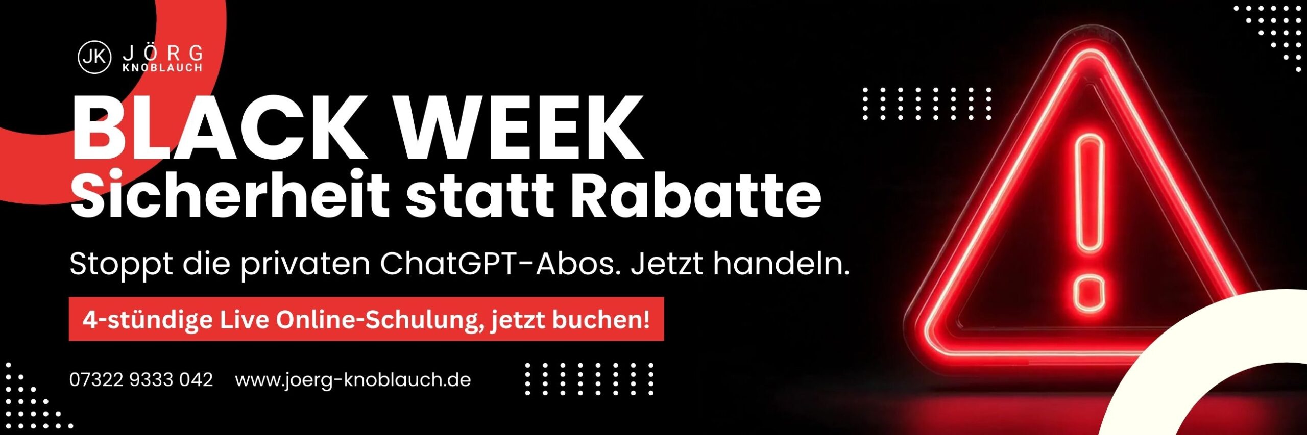 Black Week Banner für unser KI-Schulungsangebot
